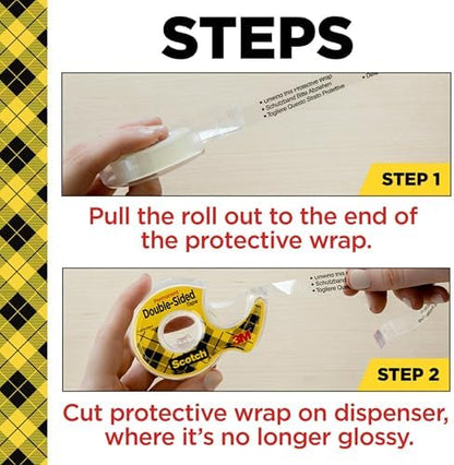 Scotch Double Sided Tape with Tape Dispenser, 0.50 in. x 900 in.