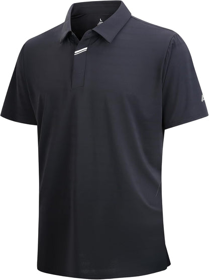 SAMERM Golf Shirts for Men Super Stretch Jacquard Dry Fit Golf Polo Moisture Wicking Short Sleeve Polo Shirts for Men