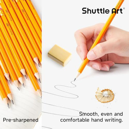 Shuttle Art 480 Pack #2 HB Pencils Pre-Sharpened, Bulk Pencils with Erasers