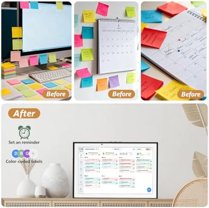 10.1 inch Smart Digital Calendar & Chore Chart, 1920 * 1080P Full HD Touchscreen Interactive Display, Desk Planner with Meal Scheduler, Achievement Rewards for Family Schedules and Cloud Photo