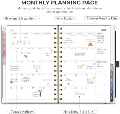 RETTACY 2027 Planner, Weekly and Monthly, A5 Size (5.7" x 8.3")