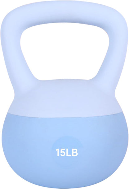 Leikefitness Soft Kettlebells,Steel Shot Filled Weights for Women and Men,Color Coded Anti Slip Soft Kettlebells,Home workout
