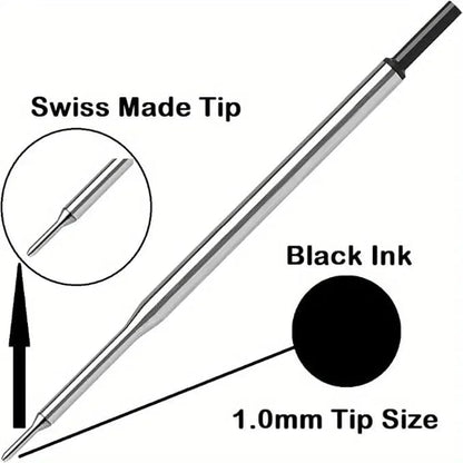 Intrepid 5 Genuine flawless flow medium Point Refills for Papermate Lubriglide, Aspire, PhD Pens, Bulk Packed (BLACK)