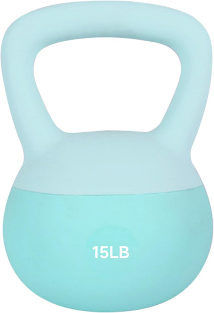 Leikefitness Soft Kettlebells,Steel Shot Filled Weights for Women and Men,Color Coded Anti Slip Soft Kettlebells,Home workout