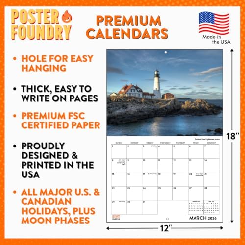 Denver Calendar 2026 Wall 12 Month Monthly CO Scenic Colorado Souvenirs Coloradan Themed Gifts | American Made In The USA