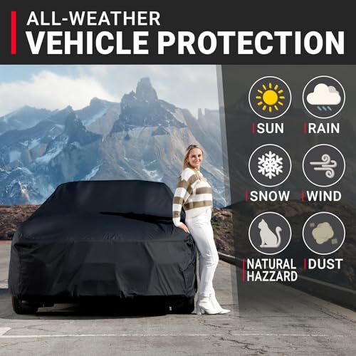 iCarCover Premium Custom Car Cover for 1966-1969 Jaguar 420 Heavy Duty Waterproof All Weather Rain Snow UV Sun Protector Custom Fit Full Exterior Indoor Outdoor Protection Car Cover (Black) - color: Black, size: 1. Jaguar 420 1966-1969