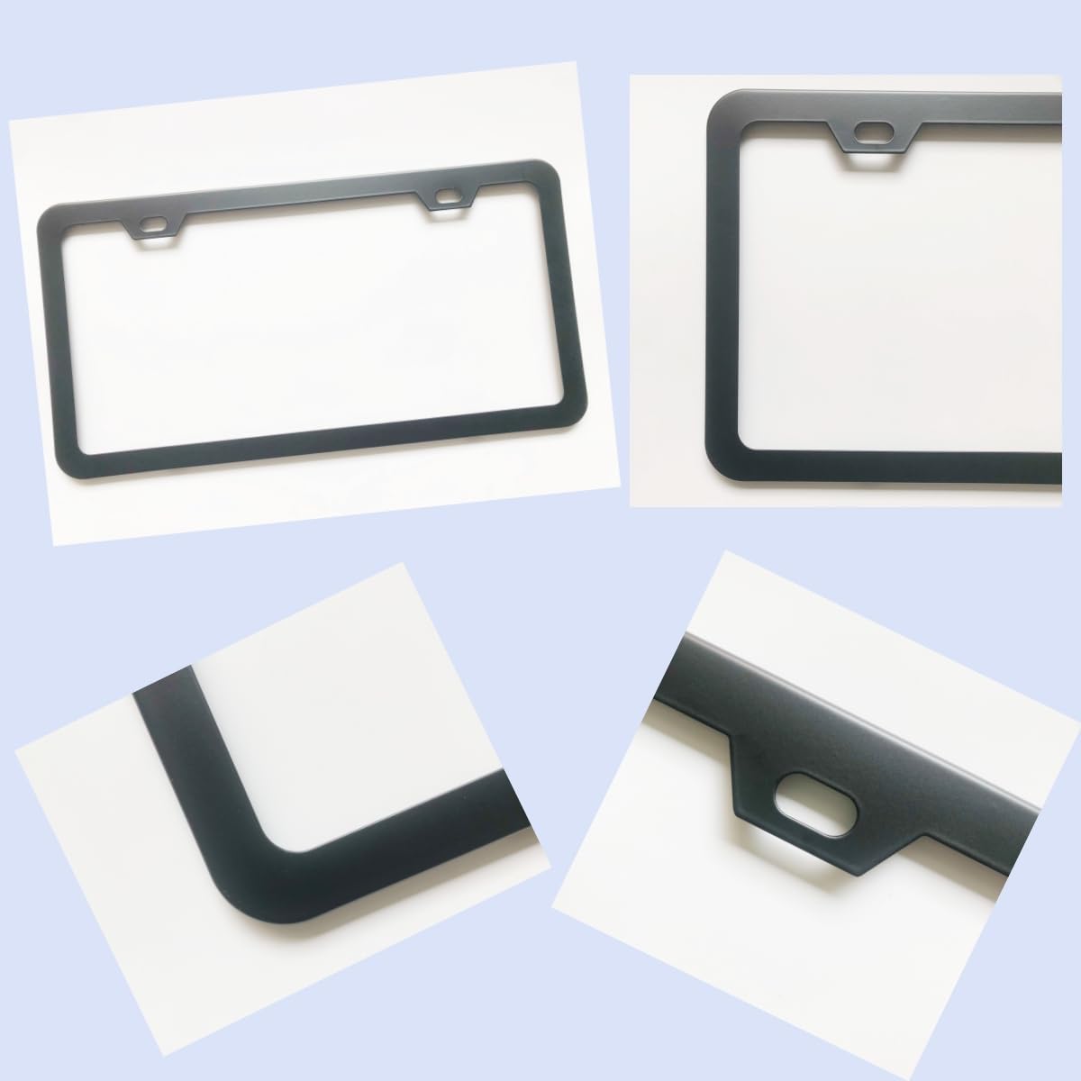 License Plate Frames,2 Packs Front Rear Car Tags,Aluminum Alloy License Plate Cover,No Rust,Water Proof,Wear Resistant,Car Accessories (Two Holes Frame)