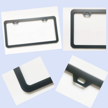 License Plate Frames,2 Packs Front Rear Car Tags,Aluminum Alloy License Plate Cover,No Rust,Water Proof,Wear Resistant,Car Accessories (Two Holes Frame)