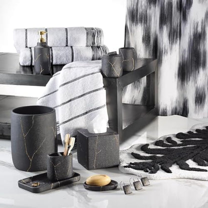 Nicole Miller - Tumbler, Resin Countertop Accessories, Dorm Room Essentials (Sydney Collection, Black/Gold)