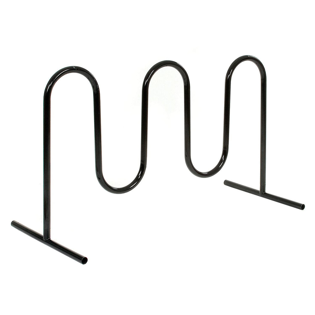 Global Industrial 68" L Wave Bike Rack, Free Standing, 7-Bike Capacity, Powder Coated Steel, Black, Commercial Bike Rack for Stores, Parks, Schools and More