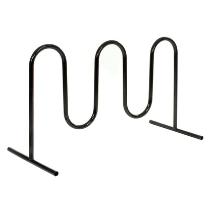 Global Industrial 68" L Wave Bike Rack, Free Standing, 7-Bike Capacity, Powder Coated Steel, Black, Commercial Bike Rack for Stores, Parks, Schools and More