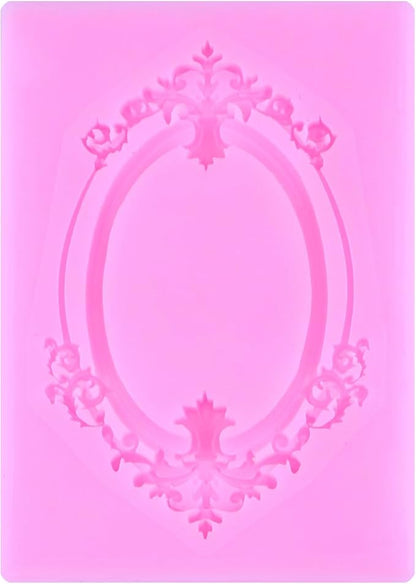 Mujiang Photo Frame Fondant Mold Picture Frames Silicone Molds Baroque Frames Mold Vintage Frame Chocolate Molds For Cake Decorating Cupcake Topper Candy Polymer Clay Gum Paste Set Of 6