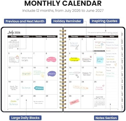 Large Planner 2026-2027, A4 (8.5" x 11") Hardcover Weekly & Monthly Planner July 2026 - June 2027 with Monthly Tabs, Academic Planner for School, Work and Office, Garden of Whimsy
