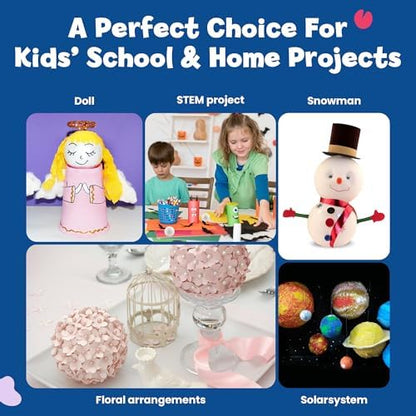 Hygloss Products Foam Balls - Craft Foam (XPS) for Projects, Arts, & Crafts, 4-Inch, White, 12 Pieces