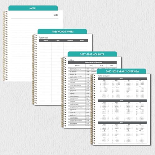 2027-2031 Monthly Planner, 5 Year Monthly Planner/Calendar 2027-2031, 60-Month Jan 2027 – Dec 2031, 9" x 11", Tabs, Double-Side Pocket, Holidays, Thick Paper - Blue