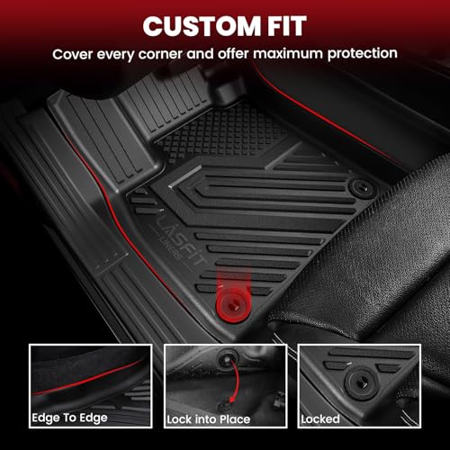 LASFIT Floor Mats & Cargo Mat & Backrest Mats for 2018-2024 BMW X3 30i M M40i M Competition Custom Fit TPE All Weather 1st & 2nd Row Car Mats and Trunk Liners Accessories - size: 2) X3 2018-2024 | Full Set with Backrest Mats