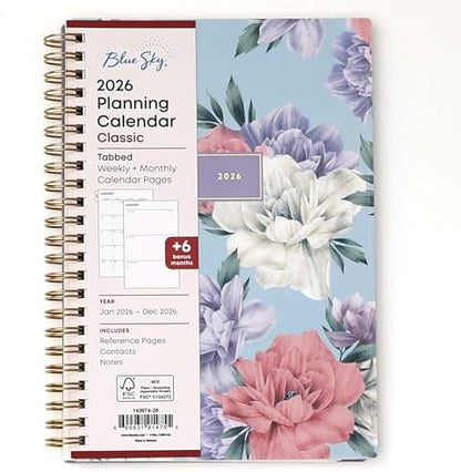 Blue Sky 2026 Weekly & Monthly Planner Calendar, 5"x8", Tula