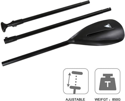 SUP Paddle - 3-Piece Adjustable Aluminium SUP Paddle with Glass Fiber Blade for Surfing, Floating, Water Sports