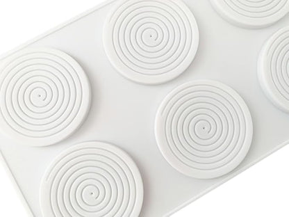 6 Holes Vortex Shape Silicone Mold for Baking Mousse Cake Ice Cream Dessert Pudding Brownie Pastry Fondant Jelly Cake Decoration Mold