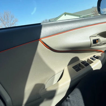 Orange Car Interior Decorative Molding Door Panel Dashboard Gap Trim Strip (16Ft) - size: 16Ft
