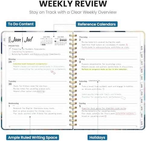 Large Planner 2026-2027, A4 (8.5" x 11") Hardcover Weekly & Monthly Planner July 2026 - June 2027 with Monthly Tabs, Academic Planner for School, Work and Office, Balloon Valley