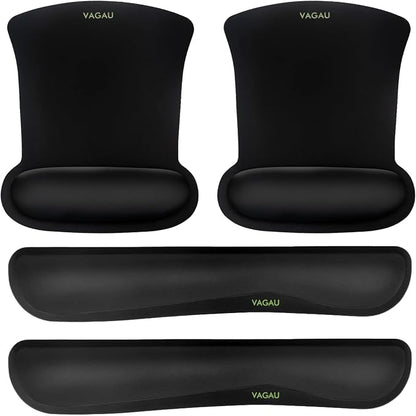 VAGAU Premium Keyboard Wrist Rest and Mouse Pad Wrist Support | Ergonomic Memory Foam Set for Office, Laptop, Mac, Computer and Gaming, Comfortable Typing &Wrist Pain Relief