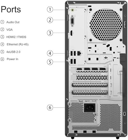 Lenovo IdeaCentre Tower Desktop Computer • 10-core Intel Ultra 5 225 Processor • 16GB DDR5 • 1TB SSD • Office 365 for The Web • HDMI + VGA, Wi-Fi 6E • Wired Keyboard & Mouse • Windows 11
