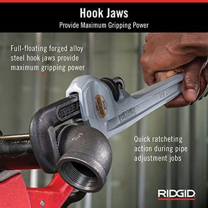 RIDGID 31100 Model 818 Aluminum Straight Pipe Wrench, 18-inch Plumbing Wrench