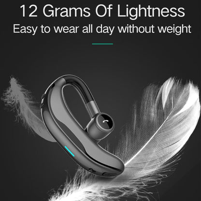 IHAO Bluetooth Earpiece Headphone Dual Noise Cancelling Mic Painless Open-Ear Handsfree Headset Stereo Sound Left/Right Changeable Earhook Earphones for Driving/Business/Gym-Single Ear F600 Black