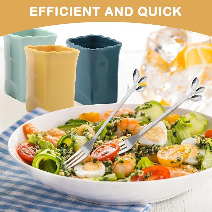 3Pcs Strawberry Slicer Cup with 2 Forks, Fruit Slicer Cup for Strawberry Egg Banana Mushroom Cucumber Kiwi and Veggie Salad Speed Cutter (SIZE:5pcs)