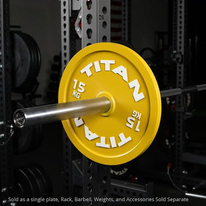 Titan Fitness Olympic Calibrated Steel Powerlifting Plates, Machine Precision Steel Discs