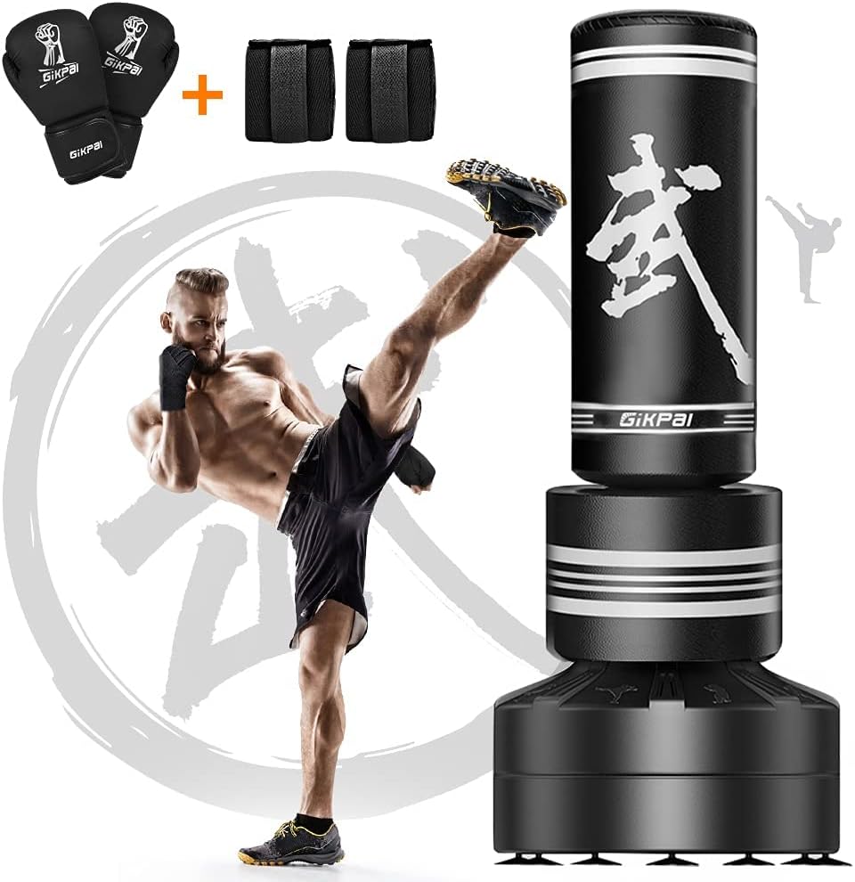 GIKPAL Freestanding Punching Bag with Boxing Gloves, Heavy Boxing Bag with Stand for Adult, Kickboxing Bag for MMA Martial Arts Boxing Traning