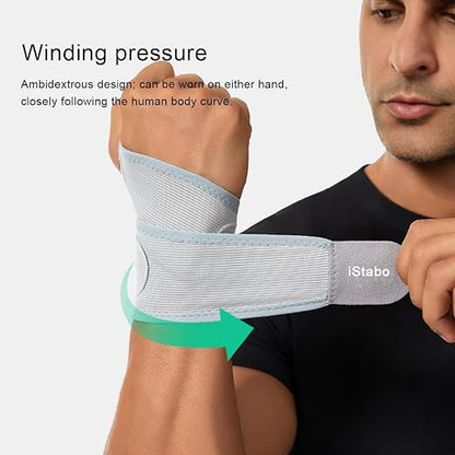 Ultra Thin Mesh Wrist Brace for Carpal Tunnel Pain Relief - Adjustable Wrist Support Strap for Arthritis, Tendonitis, Repetitive Strain Injury - Lightweight Ulnar Wrist Wraps for Workouts & Daily Use, Fits Left or Right Hand (1, Gray)