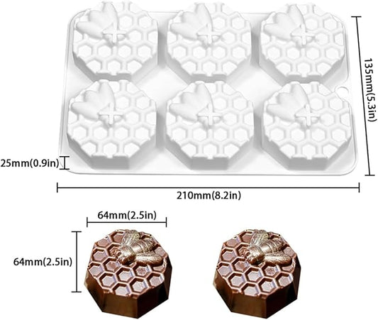 mostsom Honeycomb Molds Silicone Non-Stick Rabbit Cookie Mold Diy Rose Flower Chocolate Mould Used for Jelly, Candy,Biscuits (B_8.2x5.3x0.9 inch)