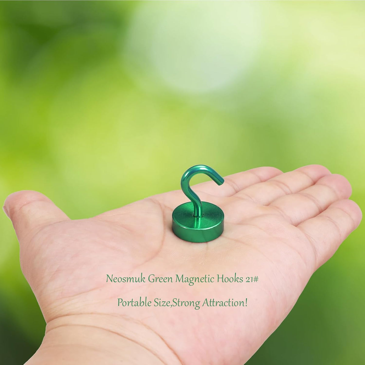 Neosmuk Magnetic Hooks, Cruise Ship Essentials, 40lb+ Heavy Duty Magnetic Hooks for Cruise Cabins, Refrigerator, Grill, Hanging, and Travel | Extra Strong Must-Haves Magnet Hook,Green,Pack of 10