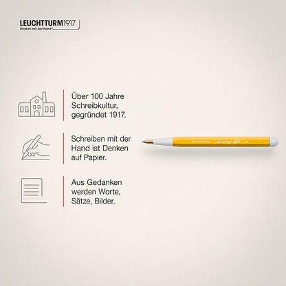 LEUCHTTURM1917 - Drehgriffel Writing Pen (Sunflower) - Ballpoint Pen with Royal Blue Ink Included