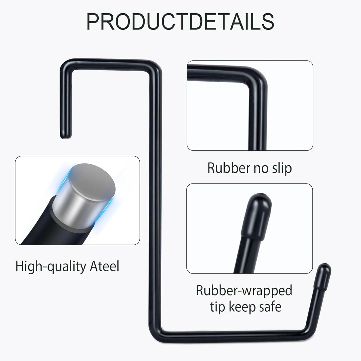 Large Vinyl Coated Heavy Duty Garage Storage Utility Hanging Hooks (6 Pack) - Rafter Hanger Hooks for Bicycle, Ladder, Fence, Pool Cover, Sport Equipment & More