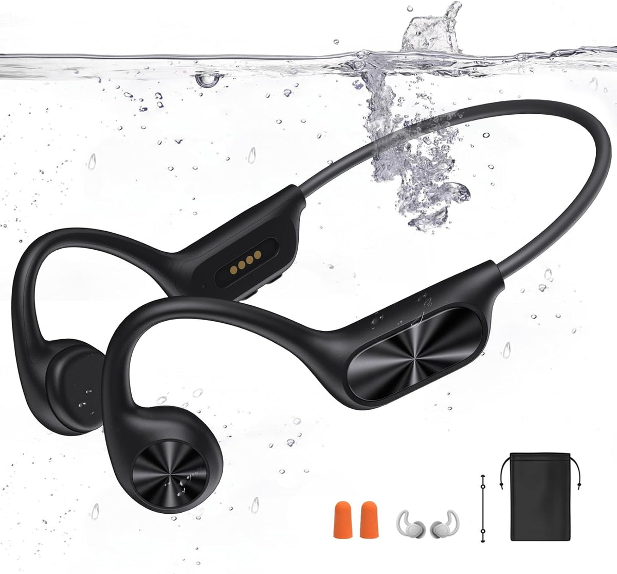 Swimming Headphones,Bone Conduction Headphones Bluetooth 5.4,IPX8 Waterproof,32G Memory Sports Headphone,Underwater Headphone with MP3-Player for Swim,Open Earphones for Swimming Running
