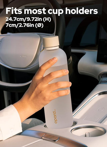 Opard Slim Water Bottle 27oz, Dishwasher Safe Plastic Water Bottle BPA-Free, Leakproof Screw Top, Cream White, Reusable for Travel School Sport Gym Hiking