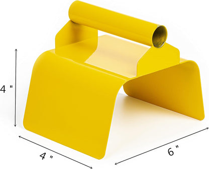 Landscape Curb Trowel 4” x 6” x 4” Stainless Steel Concrete Curbing Trowel Concrete Curb Tool Rectangle Edger Yellow Cement Model Tools with Handle and Putty Knife