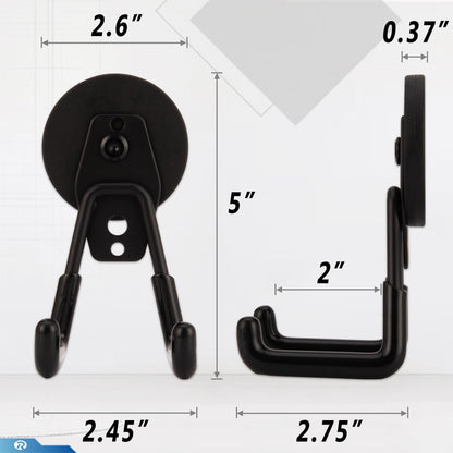 2 Pcs Magnetic Hook Heavy Duty, Strong Magnet Hooks for Garage Tools Hose Rope Electric Drill