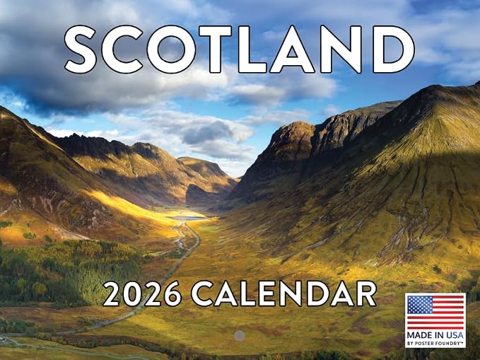 Scotland Calendar 2026 Scottish Gifts Monthly Wall Calender 12 Month | American Made In The USA
