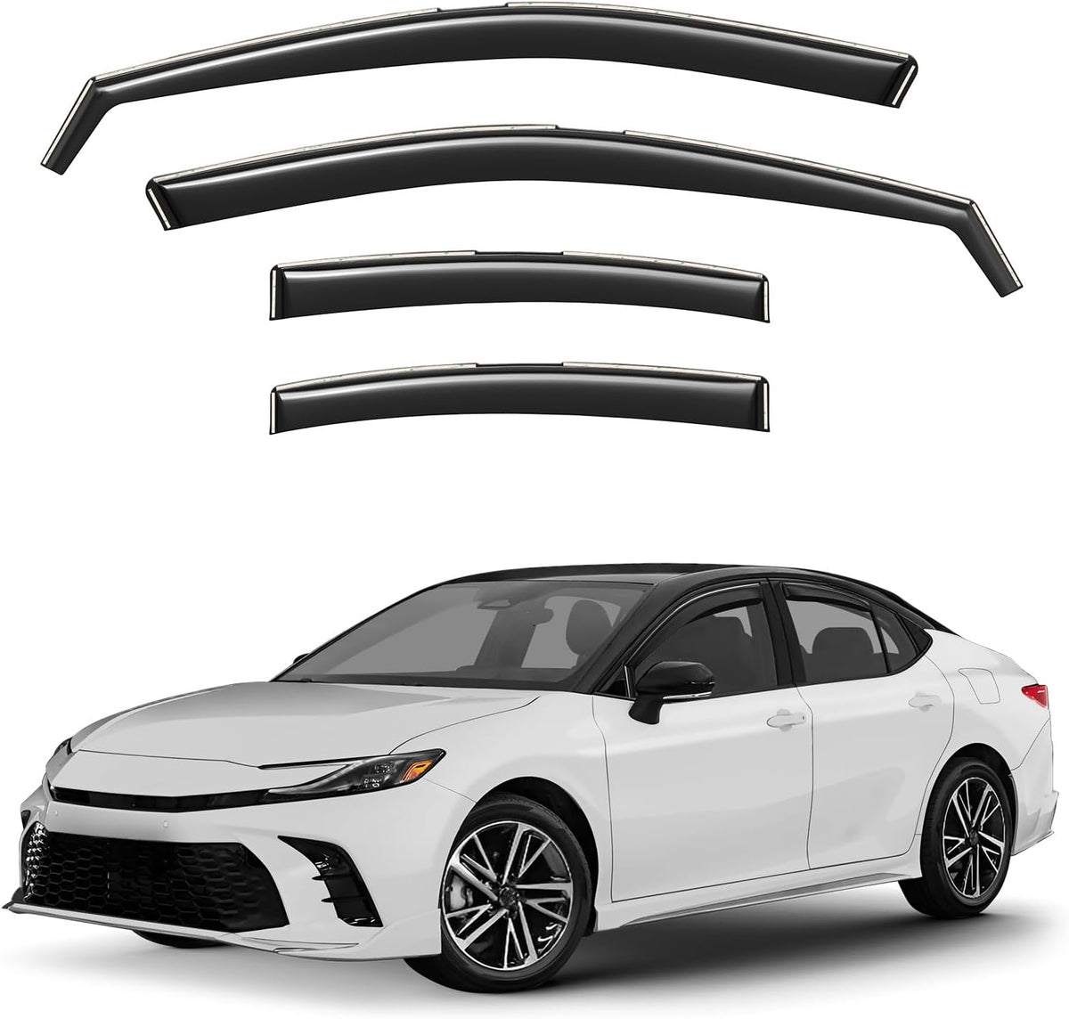 Window Deflectors Smoke Tinted in-Channel Side Window Vent Visor Deflectors Rain Guards Compatible with Toyota Camry 2025 Sedan - 4 pcs. GW0849