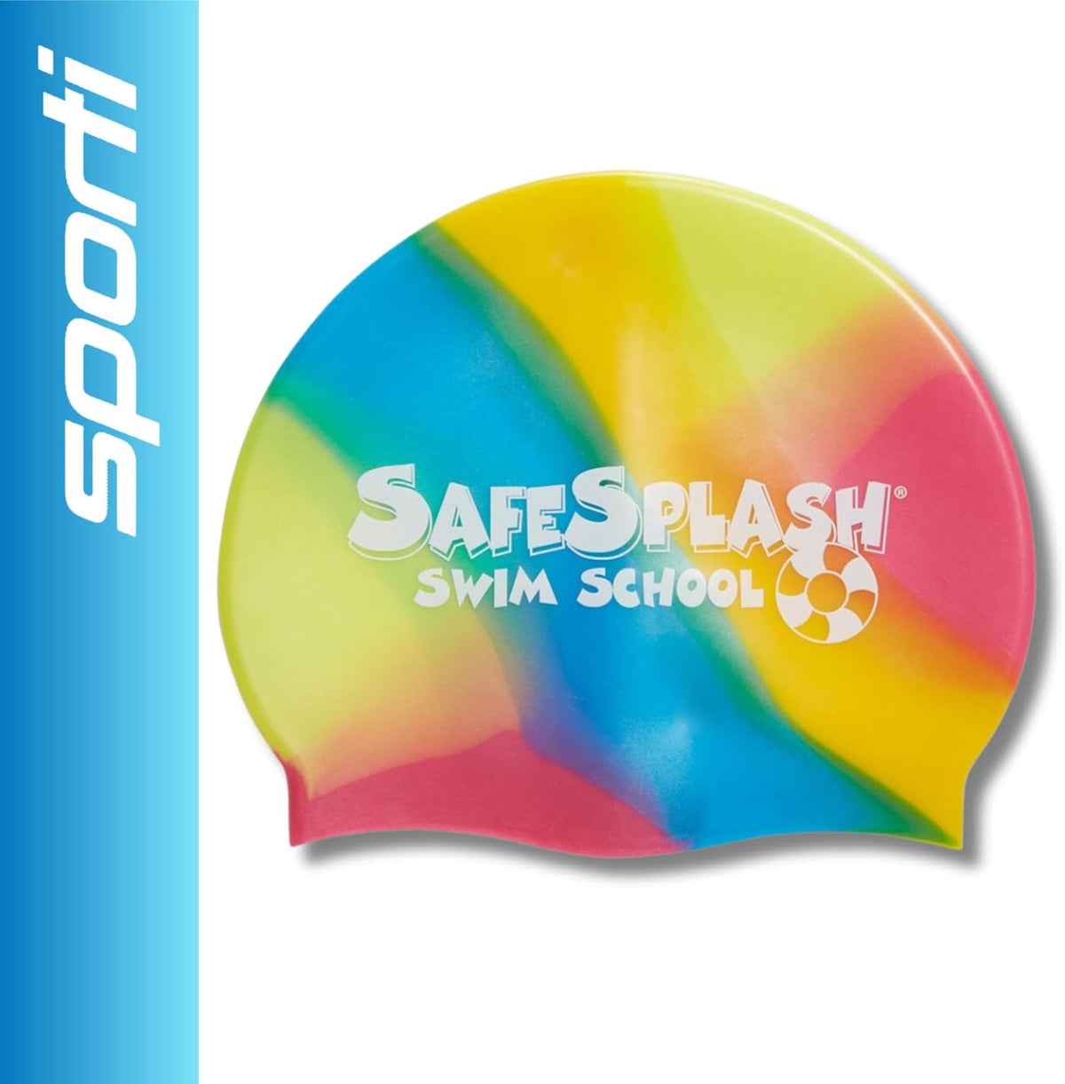 Sporti Silicone Swim Cap for Kids, Unisex Youth Swimming Cap, Protection Bathing Caps for Your Children, Aged 2-10