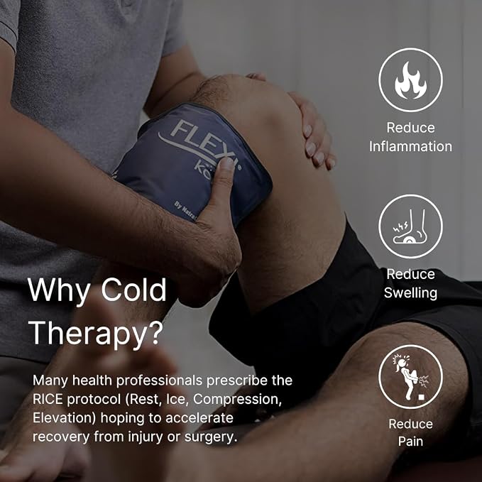 NatraCure Cold Compression Sleeve - Reusable Ice Sleeve, Knee Sleeve, Elbow Compression Sleeve, Knee Ice Pack - Arm, Forearm, Wrist, Meniscus, Tennis Elbow Brace for Men or Women, ACL, MCL - Medium