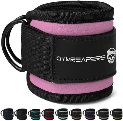 Gymreapers Ankle Straps For Cable Machine Kickbacks, Glute Workouts, Lower Body Exercises - Adjustable Leg Straps with Neoprene Padding
