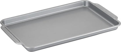 Farberware Nonstick Steel Bakeware Set with Cooling Rack, Baking Pan and Cookie Sheet Set with Nonstick Bread Pan and Cooling Grid, 10-Piece Set, Gray