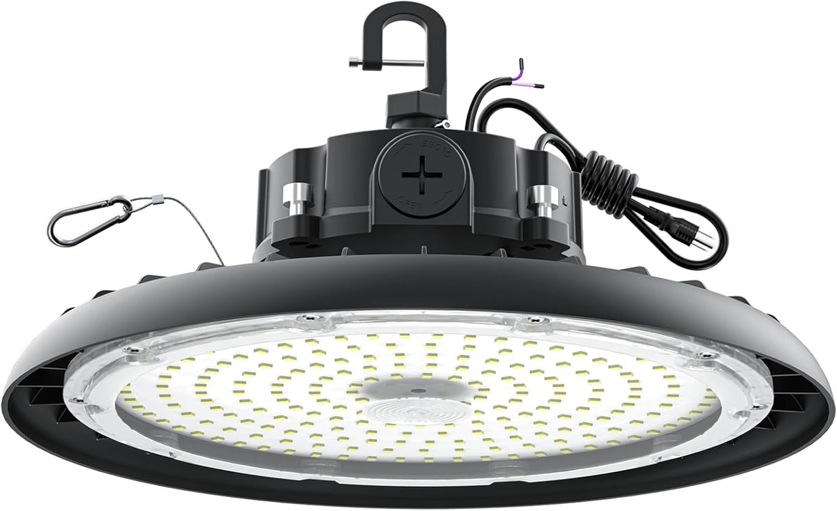 AIKVSXER LED High Bay Lights 180W UFO Shop Lights 32400LM 6000K Commercial Bay Lighting FixtureIP65 5ft Cable Plug & Play for Warehouse Factory Garage Workshop Barn 1 Pack