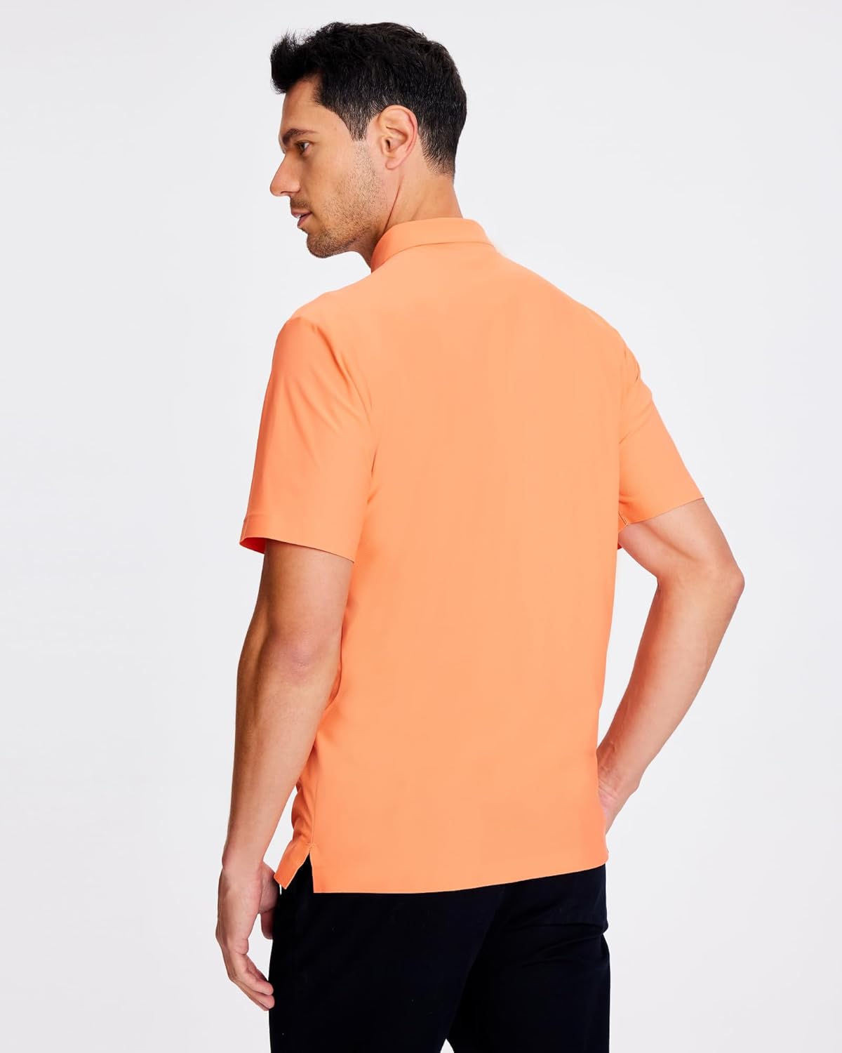 SAMERM Golf Shirts for Men Super Stretch Jacquard Dry Fit Golf Polo Moisture Wicking Short Sleeve Polo Shirts for Men