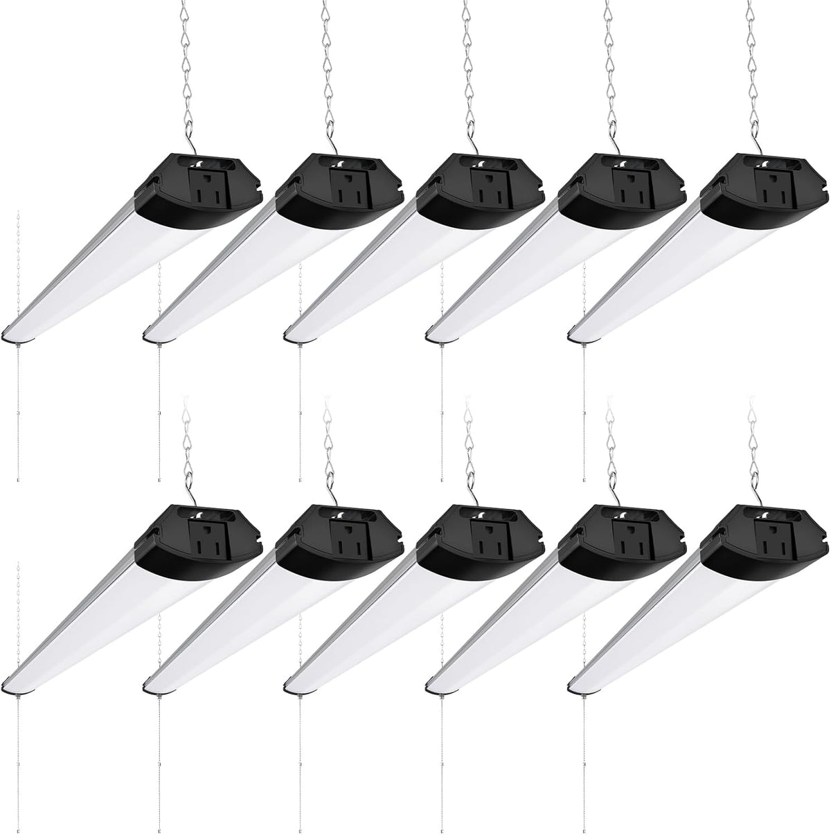 Barrina BS84 LED Shop Lights for Workshop 4FT, 84W, 10000LM, 6500K Utility Shop Lights, Pull Chain ON/Off, Hanging or Flush Mount, ETL, 10 Packs